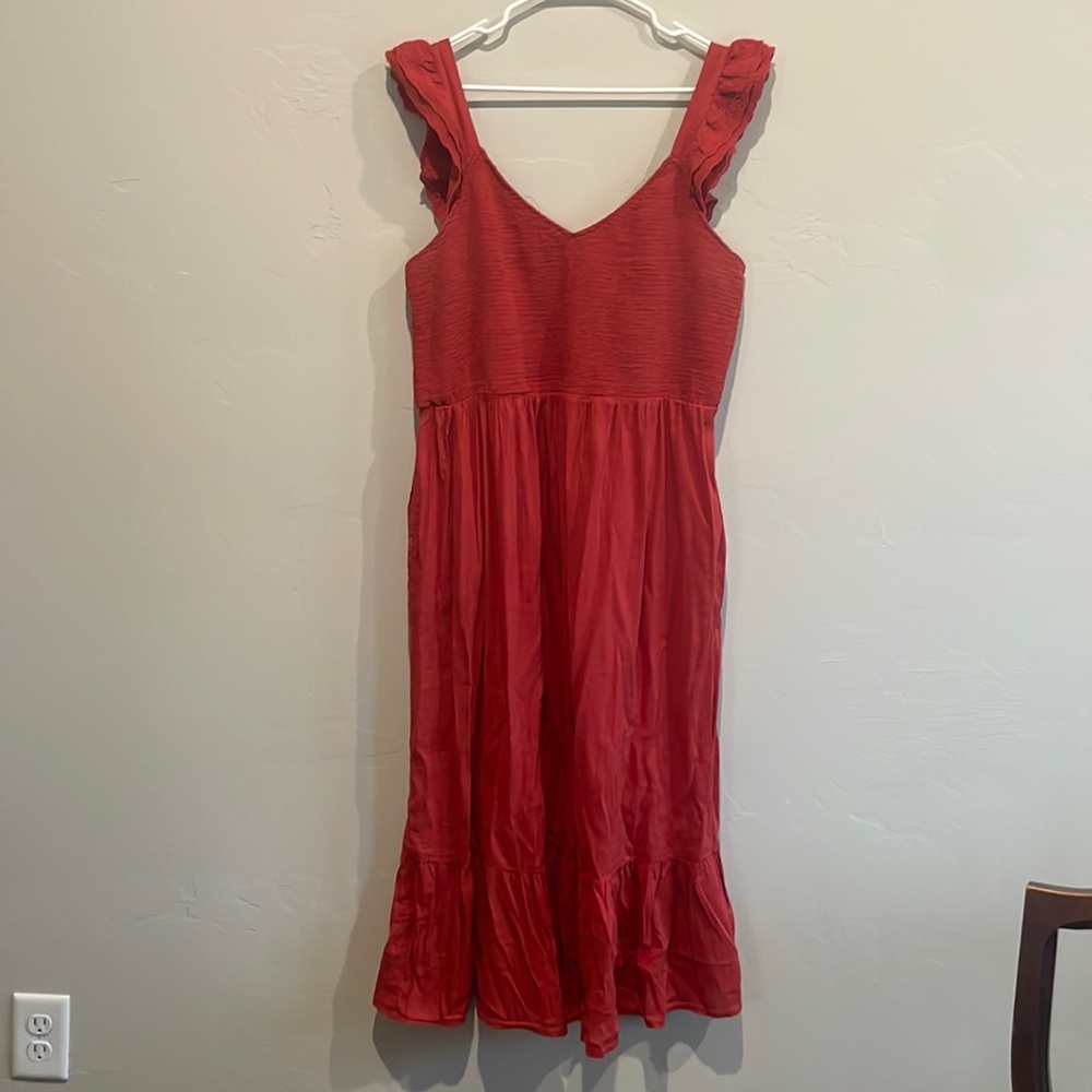 Old navy midi dress sz xl muted red color